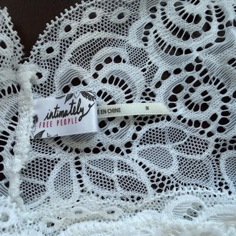 Free People White Lace Crop Top - Picture 2 of 6